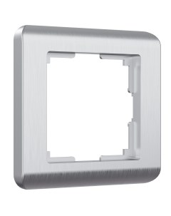 Рамка для розетки выключателя на 1 пост W0012106 Stream серебряный пластик Werkel
