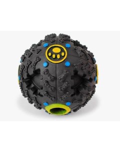 Игрушка для собак Мяч дозирующий корм черный резина 7 5 см Zoowell
