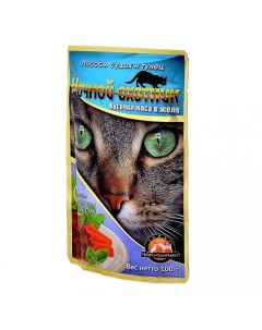 Влажный корм для кошек с лососем судаком и тунцом в желе 12шт по 100г Ночной охотник