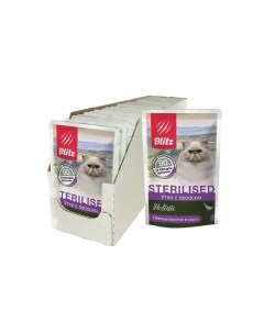 Влажный корм для кошек Holistic утка с лососем для стерилизованных 12шт по 85г Blitz