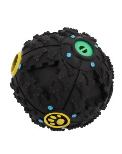 Игрушка для собак Хихикающий мячик со звуком чёрный резина диаметр 7см Pet universe