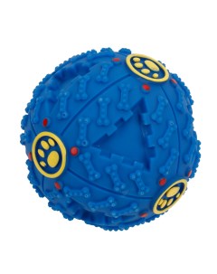 Игрушка для собак Хихикающий мячик со звуком синий резина диаметр 7см Pet universe