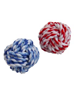 Игрушка для собак Набор из 2 х верёвочных мячиков полиэстер диаметр 6 5см Pet universe