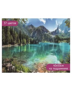 Алмазная мозаика Озеро в горах art1162 на подрамнике 40х50 см Bright hobby