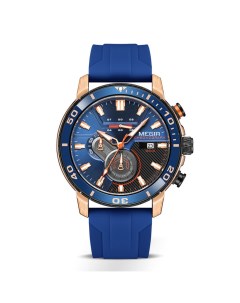 Часы наручные мужские d 4 6 см с хронографом 3 атм светящиеся синие Nobrand