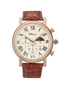 Часы наручные мужские с календарем хронографом d 4 4 см ремешок l 24 см коричневый Nobrand
