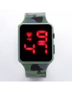 Часы наручные электронные с камуфляжным силиконовым ремешком Nobrand