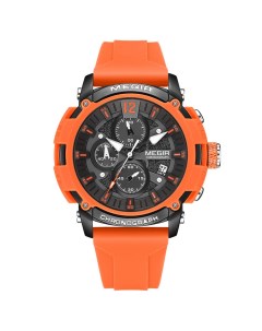 Часы наручные мужские d 5 1 см с хронографом 3 атм светящиеся оранжевые Nobrand