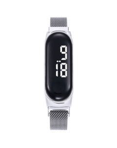 Часы наручные электронные мужские магнитный браслет серебристые Nobrand