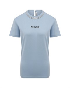 Хлопковая футболка Miu miu