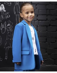 Пиджак трикотажный модного кобальтового цвета синий для девочек Gulliver