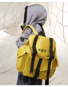 Рюкзак плащевой с контрастными элементами желтый для мальчика Gulliver