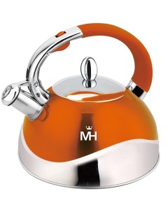 Чайник MERCURYHAUS со свистком MC 7836 оранжевый серебристый со свистком MC 7836 оранжевый серебрист Mercuryhaus