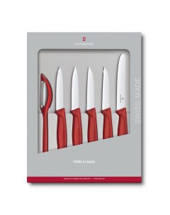 Набор кухонных ножей Swiss Classic Kitchen 6 7111 6G красный Victorinox
