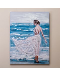 Картина Девушка у моря 90х120х3 см Bronco
