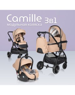 Коляска для новорожденных 3в1 Camille бежевый BB 02 Farfello