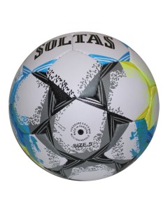 Мяч для игры в футбол футбольный мяч размер 5 вес 450гр цвет белый черный сини Soltas