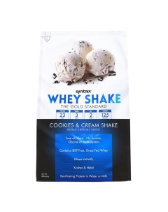 Протеин WHEY SHAKE Cookies and Cream Shake со вкусом Коктейль с печеньем 907 г Syntrax