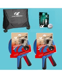 Набор для Настольного тенниса Family pack outdoor 4 ракетки 6 мячей 1 чехол для стола Cornilleau