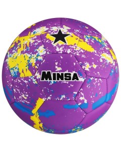Мяч футбольный MINSA размер 5 PU вес 368 гр 32 панели 3 слоя машинная сшивка Nobrand