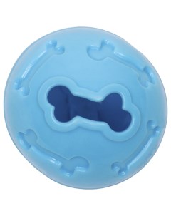Мяч под лакомства утолщённый TPR 7 см голубой Пижон
