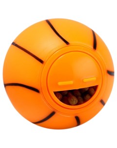 Игрушка шар под лакомства Баскетбол 8 см оранжевая Пижон