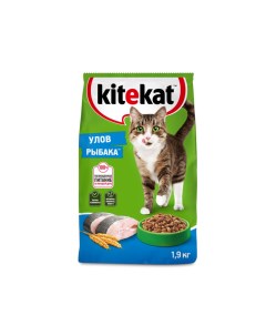 Сухой корм для взрослых кошек Улов Рыбака 1 9кг Kitekat