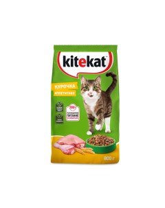 Сухой корм для взрослых кошек Курочка Аппетитная 800г Kitekat