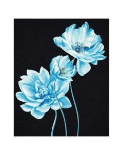 Картина по номерам Голубые цветы 40х50 см Три совы
