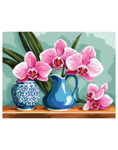Картина по номерам Ветка орхидеи 30х40 см Три совы