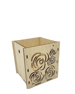 Коробка для цветов 10 х 12 х 11 см деревянная Dambul-kids