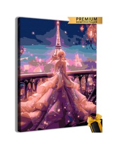 Картина по номерам Принцесса в пышном платье в Париже 40х50 см Арт-студия unicorn