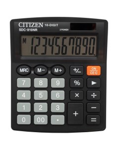 Калькулятор настольный SDC 810NR 10 разрядов черный Citizen