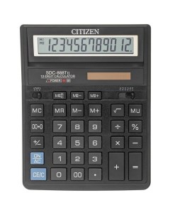 Калькулятор настольный SDC 888TII 12 разрядов бухгалтерский черный Citizen