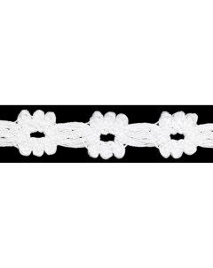 Кружево вязаное хлопчатобумажное цвет белый 15 мм x 20 м арт JDC130 Айрис