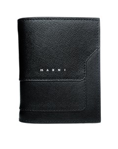 ЧЕрный кошелек из зернистой кожи с логотипом Marni