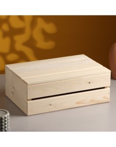 Ящик деревянный 35 23 13 см подарочный с реечной крышкой Дарим красиво