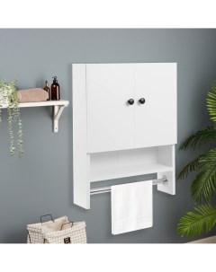Шкаф для ванной комнаты навесной белый 48 6 х 65 х 15 см Nobrand