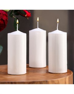 Набор свечей цилиндров 5х12 см 3 шт белая Дарим красиво