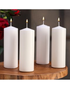 Набор свечей цилиндров 5х15 см 4 шт белая Дарим красиво