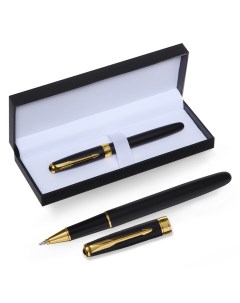 Ручка подарочная роллер в кожзам футляре пб ut корпус черный золото Calligrata