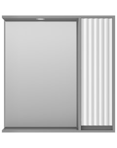 Зеркало со шкафом Balaton 80 R BAL 04080 01 01П с подсветкой Белое матовое Серое матовое Brevita