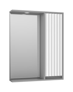 Зеркало со шкафом Balaton 65 R BAL 04065 01 01П с подсветкой Белое матовое Серое матовое Brevita