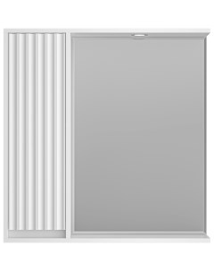 Зеркало со шкафом Balaton 80 L BAL 04080 01 Л с подсветкой Белое матовое Brevita