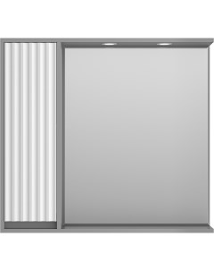 Зеркало со шкафом Balaton 90 L BAL 04090 01 01Л с подсветкой Белое матовое Серое матовое Brevita