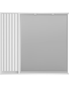 Зеркало со шкафом Balaton 90 L BAL 04090 01 Л с подсветкой Белое матовое Brevita