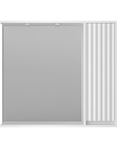 Зеркало со шкафом Balaton 90 R BAL 04090 01 П с подсветкой Белое матовое Brevita