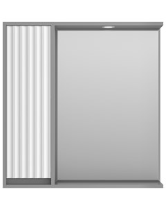 Зеркало со шкафом Balaton 80 L BAL 04080 01 01Л с подсветкой Белое матовое Серое матовое Brevita