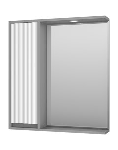 Зеркало со шкафом Balaton 75 L BAL 04075 01 01Л с подсветкой Белое матовое Серое матовое Brevita