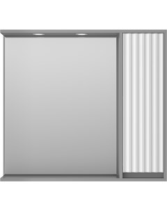 Зеркало со шкафом Balaton 90 R BAL 04090 01 01П с подсветкой Белое матовое Серое матовое Brevita